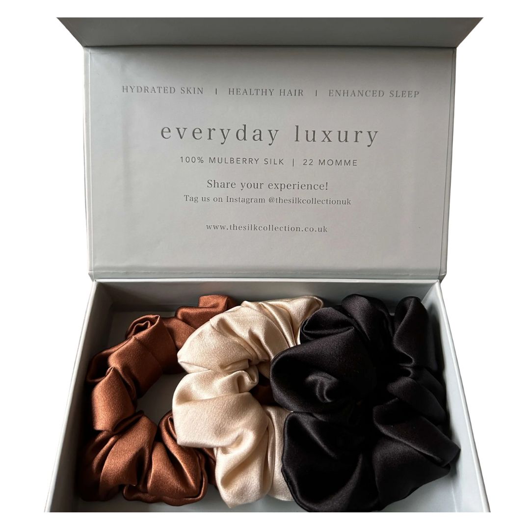 Classic Silk Scrunchies Set of Three
