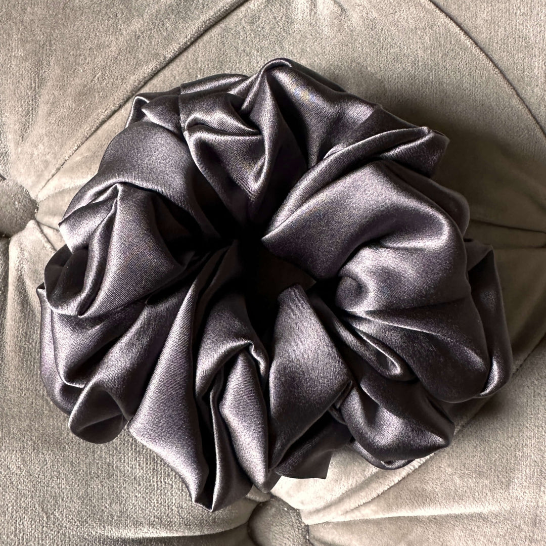 extra large scrunchie dark grey