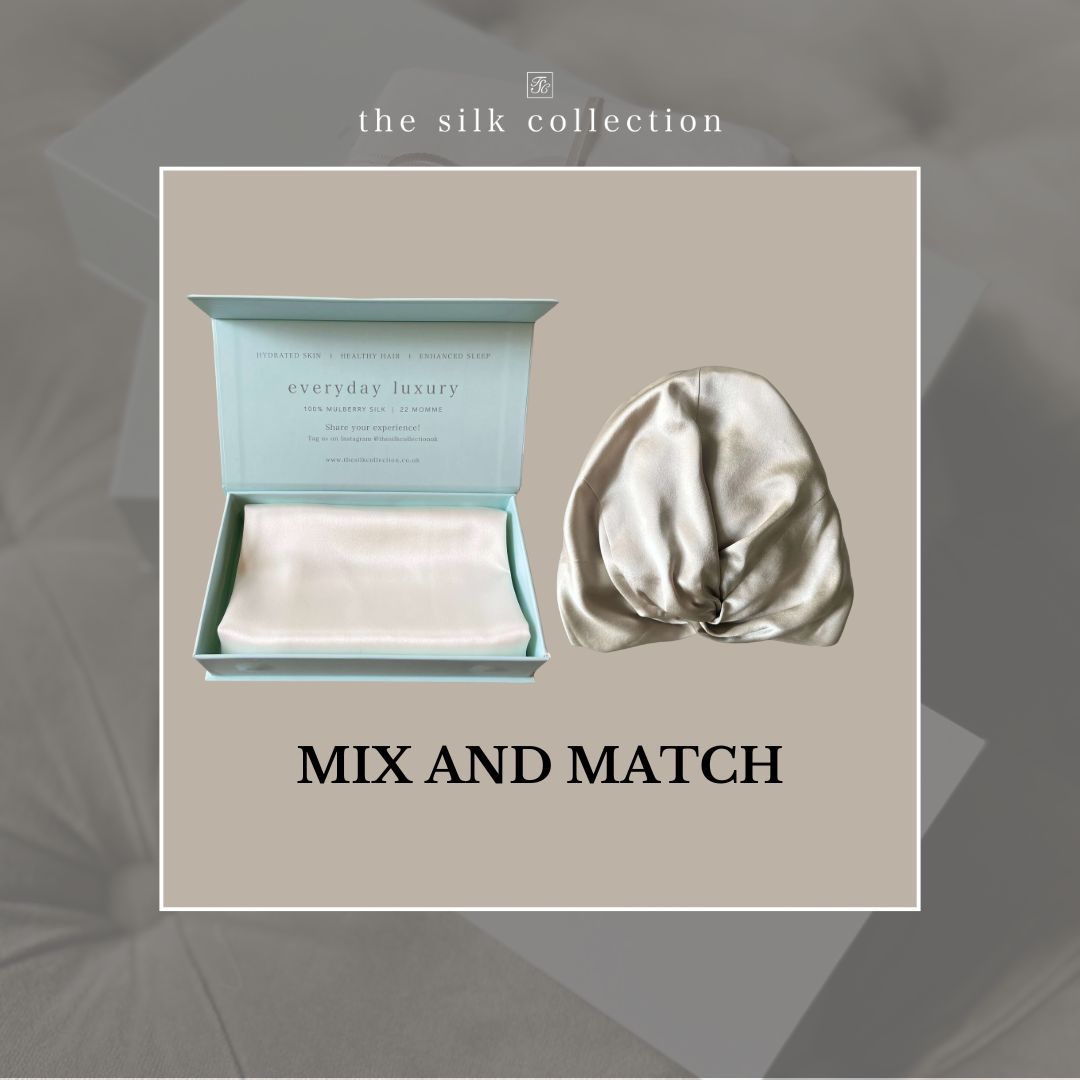 Silk Pillowcase + Silk Hair Bonnet Bundle