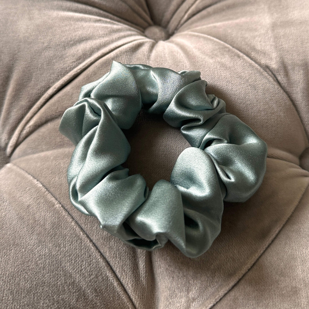 Duck Egg Blue Silk Scrunchie