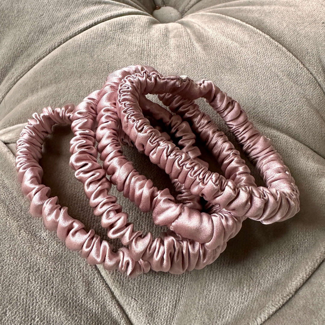 Pink silk hair ties | Pink hair bands