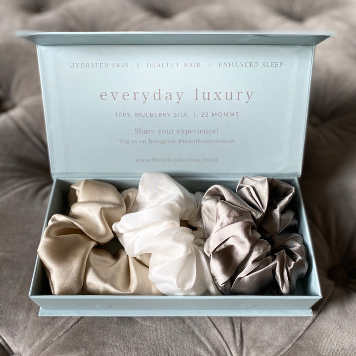 Silk Hair Scrunchie Gift Set | Statement Silk Scrunchies for Hair