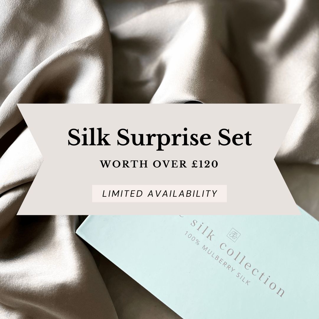 The Silk Surprise Set, a limited availability mystery box of mulberry silk worth over £120