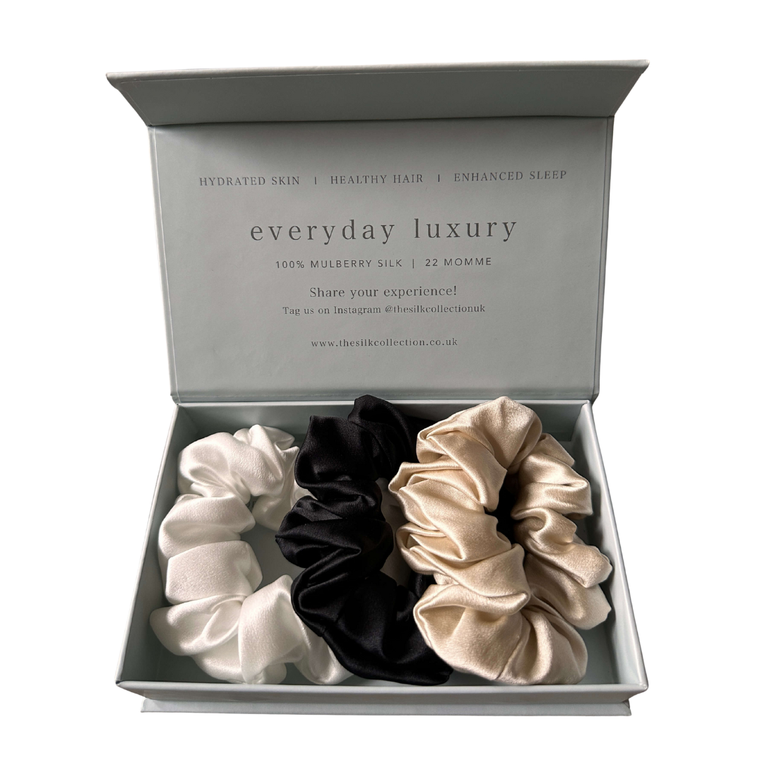 Classic Silk Scrunchies Set of Three