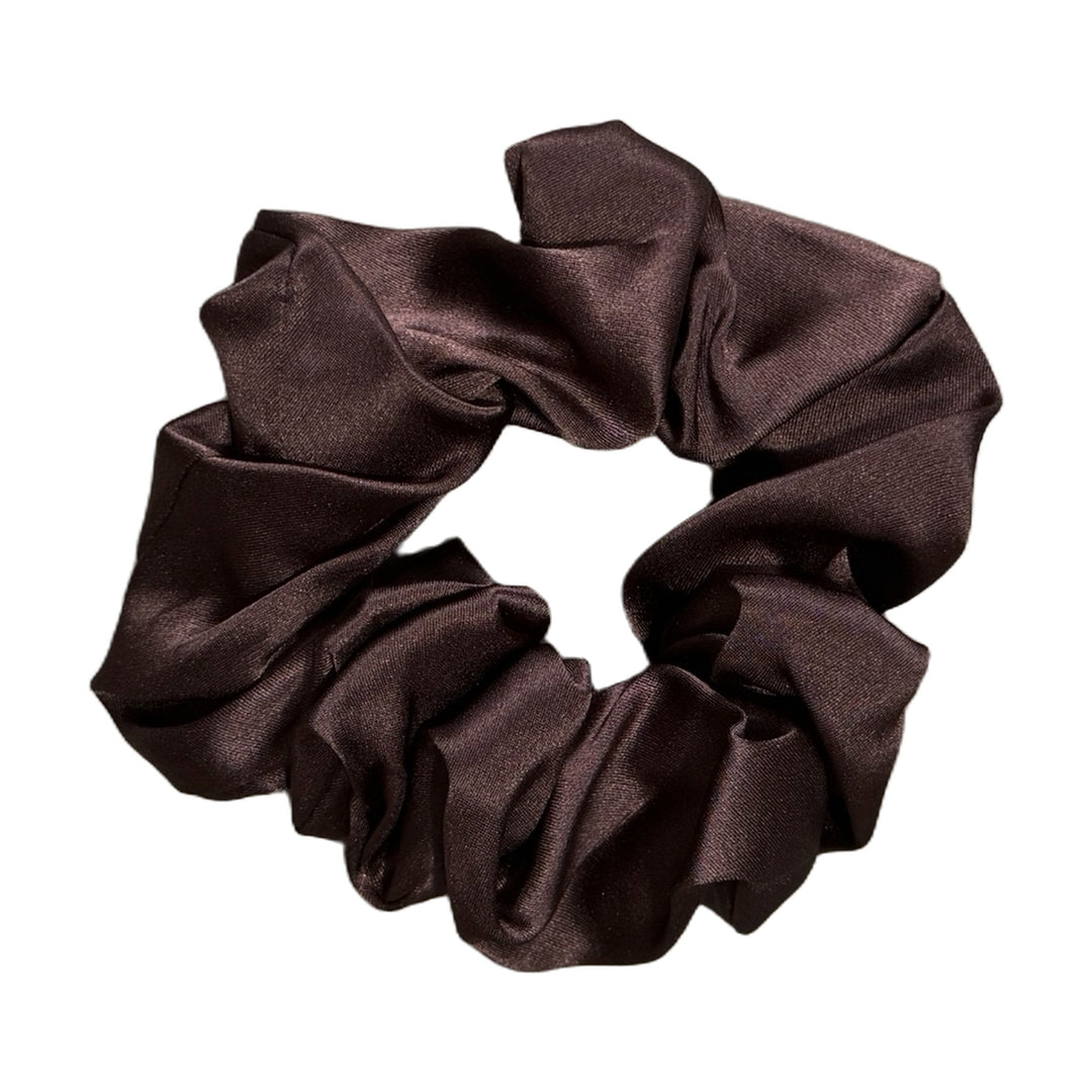 Classic silk scrunchie in Espresso, 100% mulberry silk