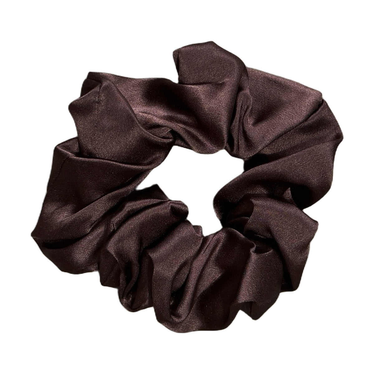 Classic silk scrunchie in Espresso, 100% mulberry silk