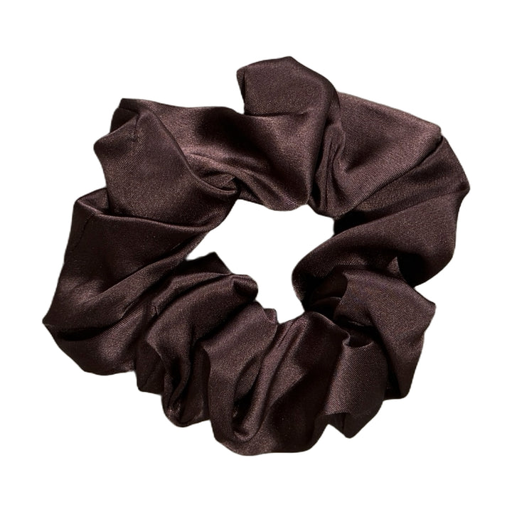 Classic silk scrunchie in Espresso, 100% mulberry silk