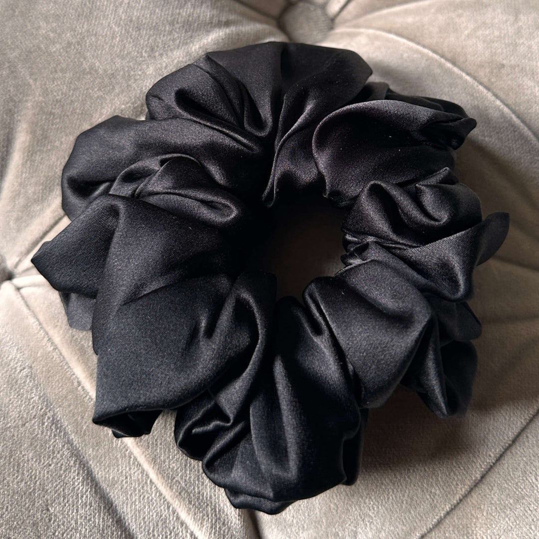 large black silk scrunchie The Silk Collection