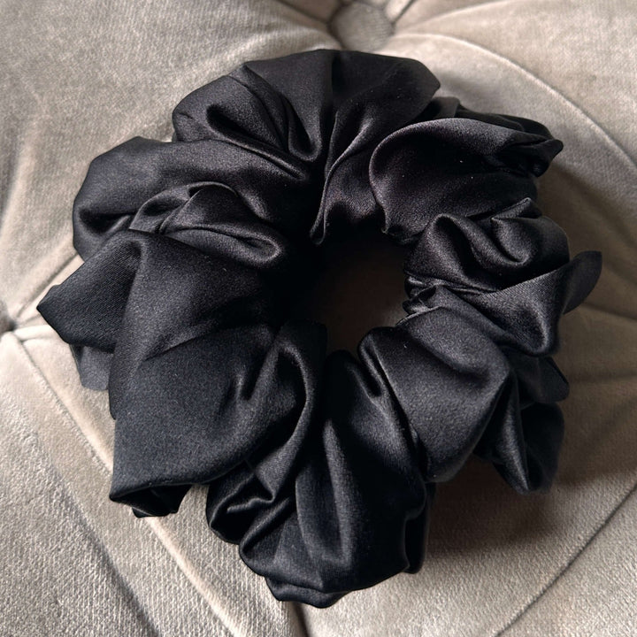 large black silk scrunchie The Silk Collection