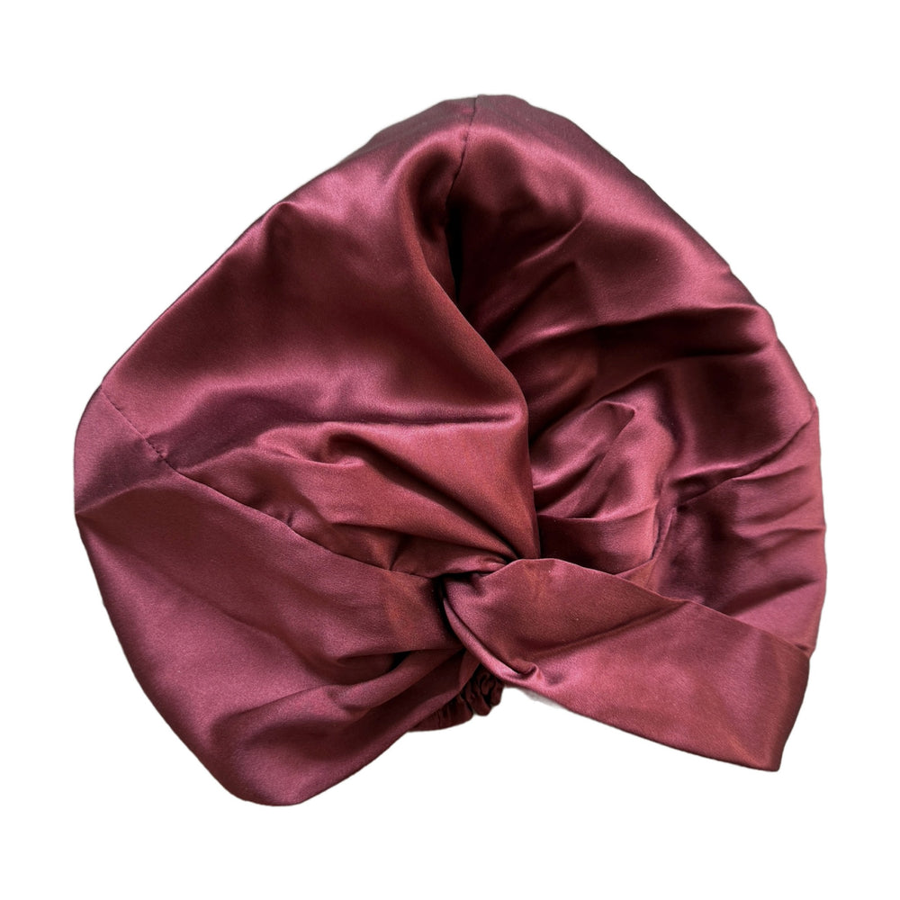 Maroon mulberry silk hair bonnet, limited edition autumn colour