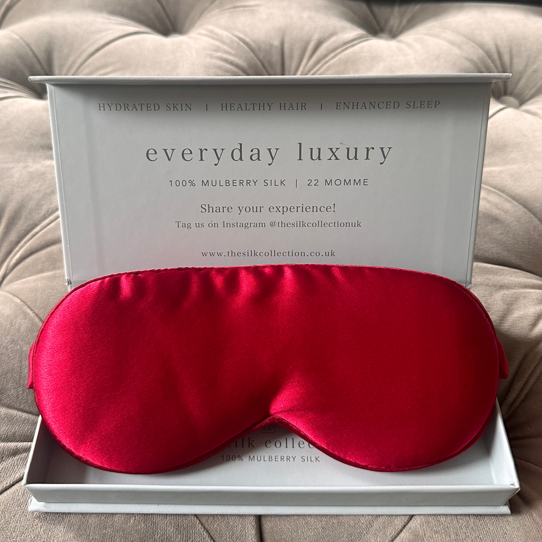 Red silk eye mask for sleep