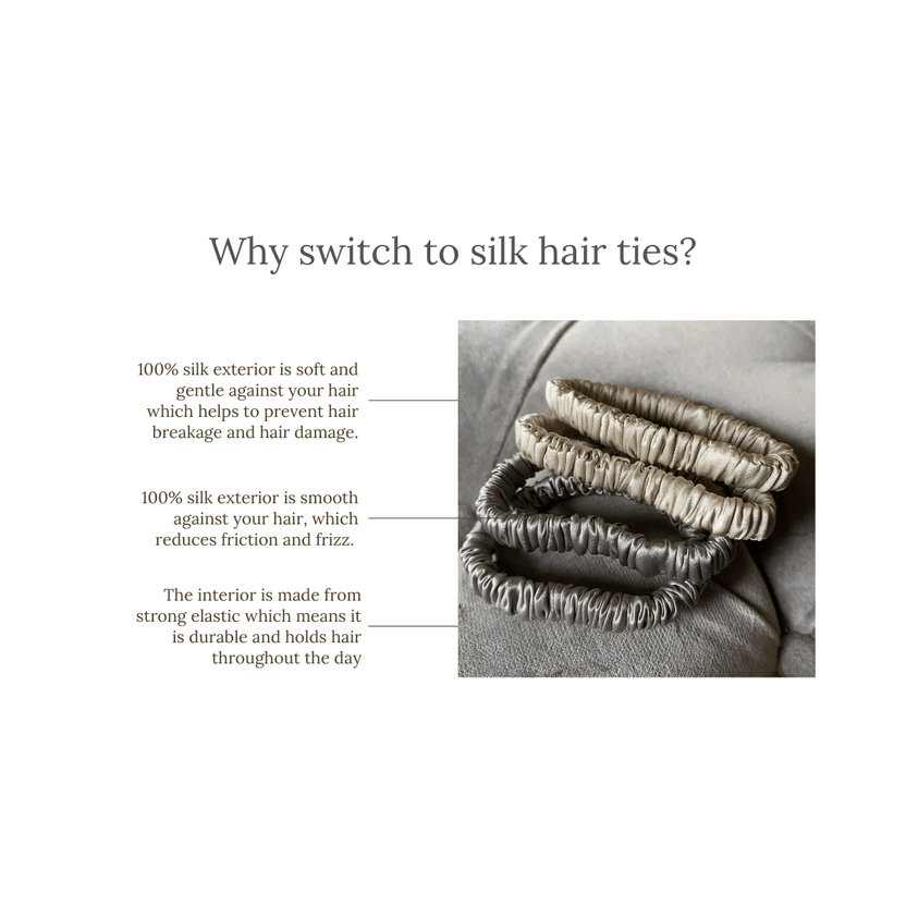 Silk Hair Ties Silk Hair Bands Silk Hair Bobbles & Silk Hair Tie