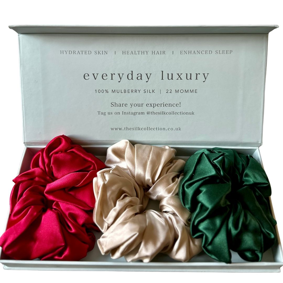 The Statement Silk Scrunchie Gift Set - Christmas Edition (worth £47)