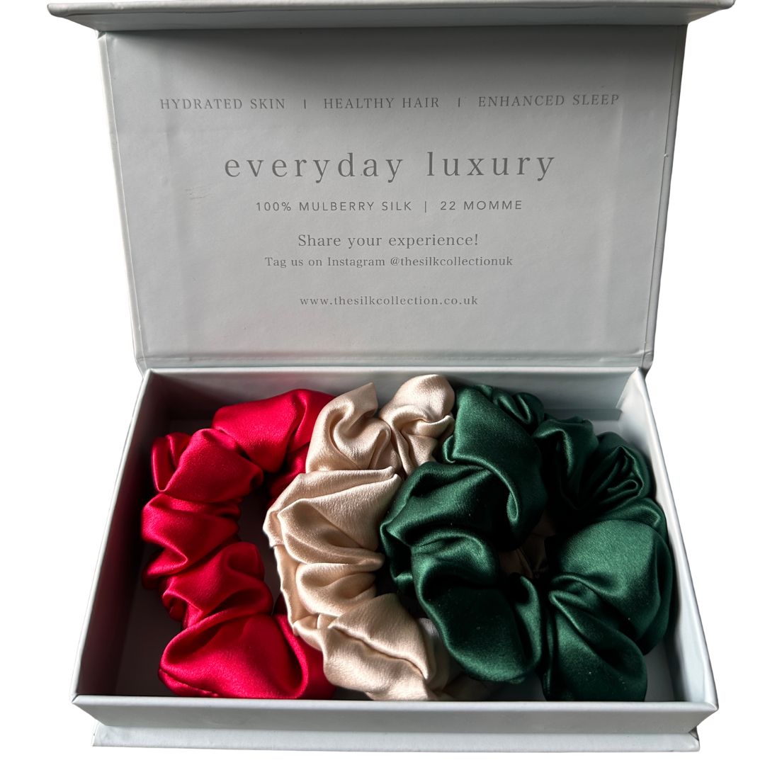 The Classic Silk Scrunchies Gift Set - Christmas Edition (worth £35)