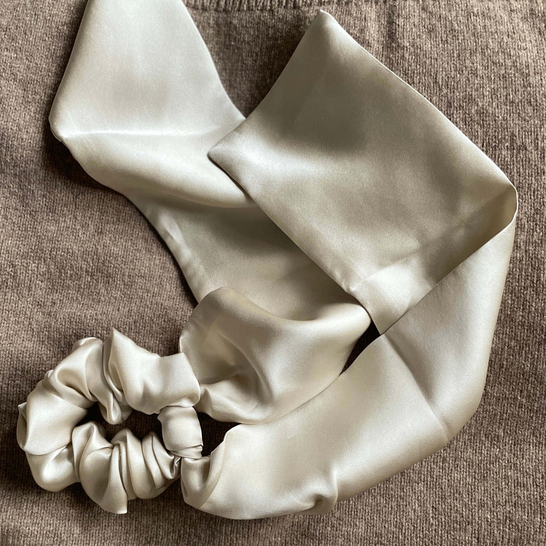 Bridal Silk Bow Scrunchie