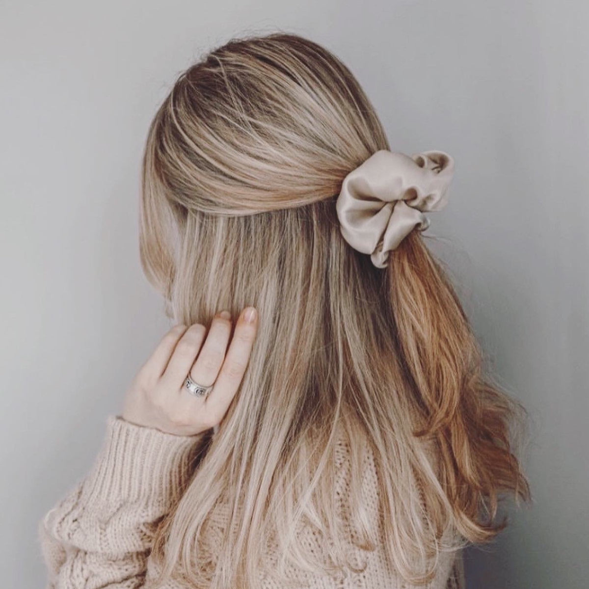 Statement silk scrunchie hair tie