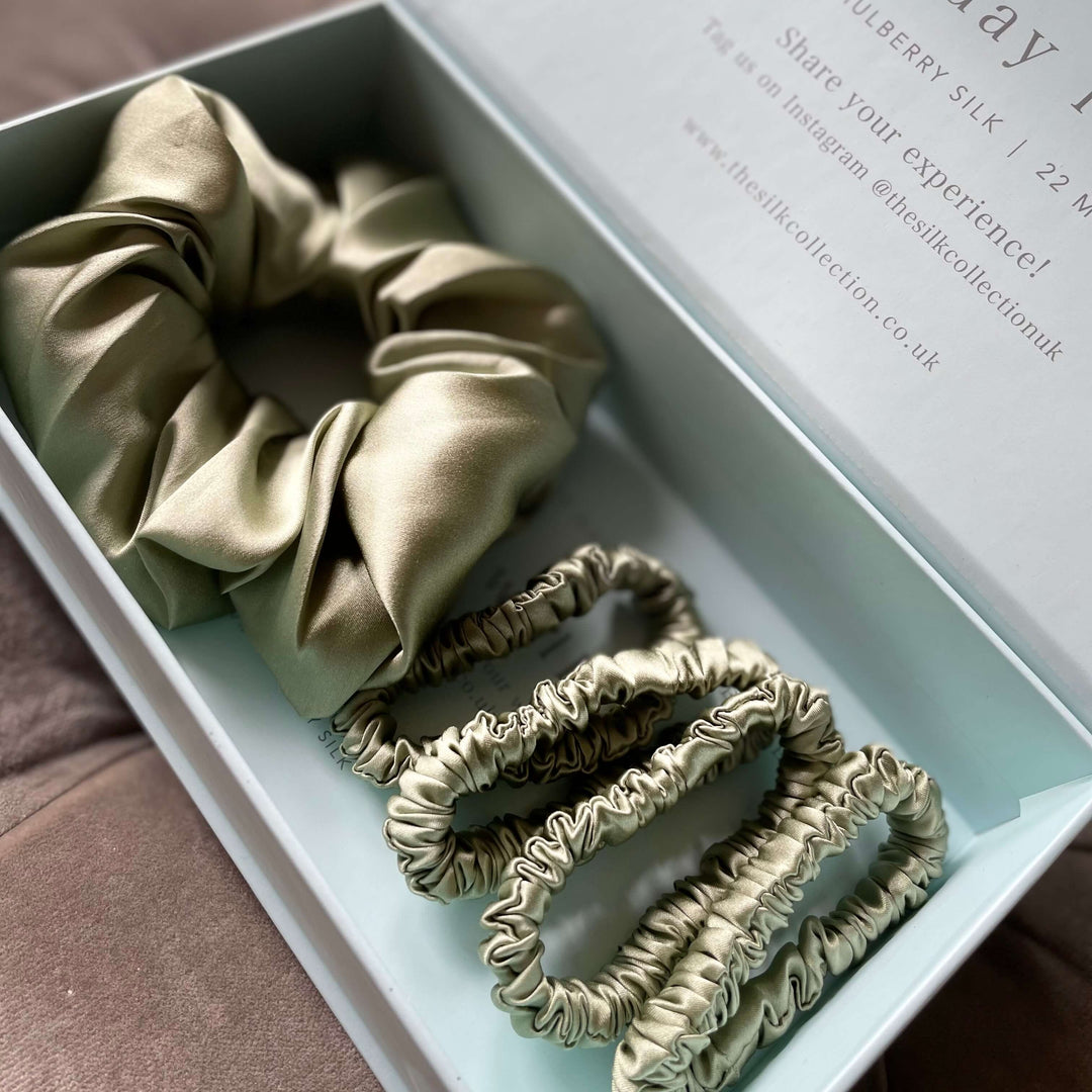 Silk Hair Scrunchies Gift Set
